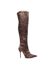 DeeZee Kozaki LXHB4-21 Brązowy. Brązowe kozaki damskie DeeZee, z materiału, bez obcasa, na szpilce, bez zapięcia. Za 349.99 zł.