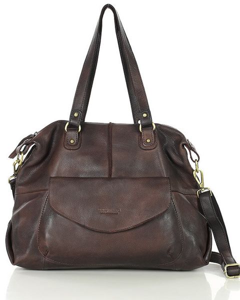 Shopper bag torebka skórzana A4 do pracy - MARCO MAZZINI ciemny brąz. Shopper bag bez wzorów, ze skóry, bez dodatków. Za 539.00 zł.