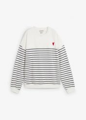 Bluza oversize z mieszanki bawełny. Białe bluzy damskie bonprix, bez wzorów, z bawełny, bez kaptura. Za 99.99 zł.