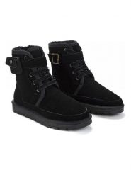 NICEBAY Skorzane kozaki zimowe "Gayana" w kolorze czarnym rozmiar: 39. Czarne kozaki damskie NICEBAY, na zimę, z materiału, bez obcasa, bez zapięcia. Za 260.99 zł.