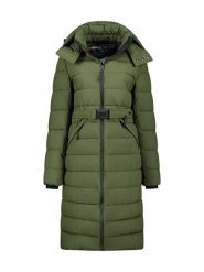 Geographical Norway Płaszcz zimowy "Cabimalimo" w kolorze khaki rozmiar: S. Brązowe płaszcze damskie Geographical Norway, na zimę, s, bez wzorów, z puchu, bez kaptura. Za 346.99 zł.