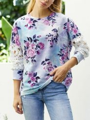Milan Kiss Bluza w kolorze błękitno-fioletowym rozmiar: M. Niebieskie bluzy damskie Milan Kiss, m, bez wzorów, z koronki, bez kaptura. Za 122.96 zł.