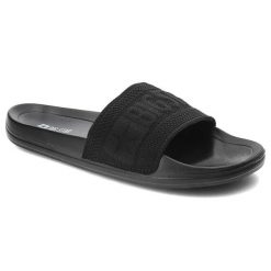 Czarne Klapki Big Star Wodoodporne Buty Damskie. Czarne klapki damskie Big Star, z aplikacjami, dziergany, bez obcasa, bez zapięcia. Za 79.99 zł.