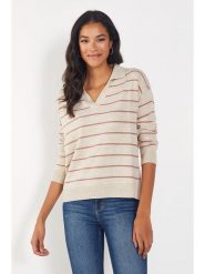 Milan Kiss Sweter w kolorze kremowo-jasnoróżowym rozmiar: XL. Brązowe swetry klasyczne damskie Milan Kiss, xl, bez kołnierzyka. Za 114.17 zł.
