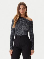 Guess Bluzka W5BP08 K1492 Szary Slim Fit. Szare bluzki damskie Guess, xxl, z aplikacjami, z syntetyku, bez kołnierzyka, bez ramiączek. Za 299.99 zł.