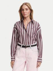 Tommy Jeans Koszula Essential DW0DW23340 Fioletowy Oversize. Fioletowe koszule damskie Tommy Jeans, l, bez wzorów, z bawełny, bez kołnierzyka, bez ramiączek. Za 449.99 zł.