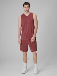 4F Spodenki do koszykówki szybkoschnące uniseks - burgundowe XL. Czerwone spodenki sportowe damskie 4F, l, bez wzorów, do koszykówki. Za 149.99 zł.