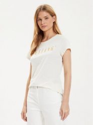 Mustang T-Shirt Loa 1015177 Écru Slim Fit. T-shirty damskie Mustang, s, bez wzorów, z bawełny, bez kołnierzyka. Za 39.99 zł.