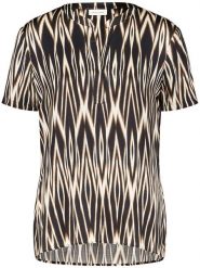 Gerry Weber Bluzka w kolorze czarno-kremowym rozmiar: 42. Brązowe bluzki damskie Gerry Weber, s, bez wzorów, z wiskozy, klasyczne, bez kołnierzyka, bez ramiączek. Za 131.43 zł.