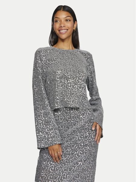 Vila Bluzka Sanadu 14101727 Srebrny Regular Fit. Szare bluzki damskie Vila, bez wzorów, z syntetyku, bez kołnierzyka, bez ramiączek. Za 149.99 zł.