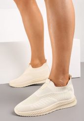 Beżowe Wsuwane Buty Sportowe z Elastyczną Cholewką Olaris. Brązowe obuwie sportowe casual damskie Born2be. Za 74.99 zł.