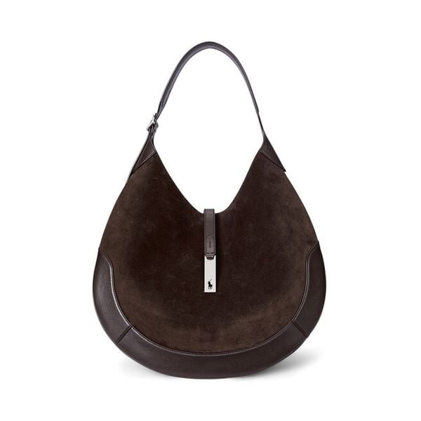 Torebka Polo Ralph Lauren. Brązowe shopper bag Polo Ralph Lauren, bez wzorów, bez dodatków. Za 2,879.00 zł.