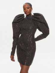 ROTATE Sukienka koktajlowa 112027100 Czarny Slim Fit. Czarne sukienki damskie ROTATE, bez wzorów, z bawełny, wizytowe, bez ramiączek. Za 919.99 zł.