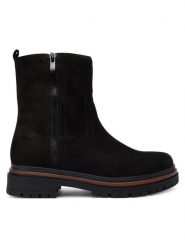 Caprice Botki 9-25401-45 Czarny. Czarne botki damskie Caprice, z nubiku, bez obcasa, na płaskiej podeszwie, bez zapięcia. Za 589.99 zł.