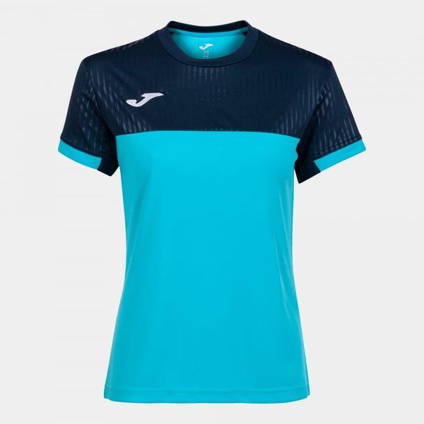 Koszulka do tenisa z krótkim rekawem damska Joma SHORT SLEEVE T- SHIRT. Niebieskie bluzki damskie Joma, s, bez wzorów, bez kołnierzyka, bez ramiączek. Za 89.00 zł.