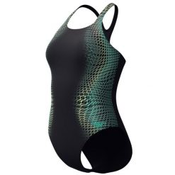 Strój kąpielowy kobiecy Speedo Digi Plmt Mdlt. Niebieskie stroje jednoczęściowe Speedo, bez wzorów, z materiału. Za 279.99 zł.