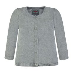 Sweter rozpinany w kolorze szarym. Szare bluzy niemowlęce Kanz, z dzianiny, z okrągłym kołnierzem. W wyprzedaży za 47.95 zł.