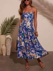 LA Angels Sukienka w kolorze niebieskim rozmiar: S. Niebieskie sukienki damskie LA Angels, bez wzorów, z wiskozy, bez ramiączek. Za 139.87 zł.