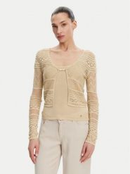Guess Kardigan W5GR15 Z3E22 Beżowy Regular Fit. Brązowe kardigany damskie Guess, l, z aplikacjami, z wiskozy. Za 189.99 zł.