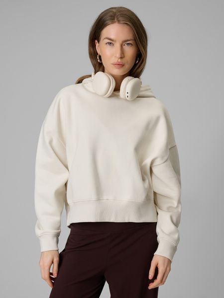 4F Bluza dresowa regular z kapturem damska - biała XS. Białe bluzy damskie 4F, xs, bez wzorów, z dresówki, z kapturem. W wyprzedaży za 99.99 zł.
