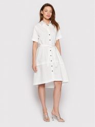 Peserico Sukienka koszulowa S02701A Biały Regular Fit. Białe sukienki damskie Peserico, bez wzorów, z syntetyku, bez ramiączek. Za 2,099.00 zł.