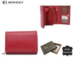 Portfel skórzany Rovicky R-RD-38-GCL malinowy. Różowe portfele damskie ROVICKY, bez wzorów, ze skóry. Za 77.99 zł.