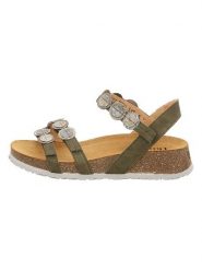 Think! Skórzane sandały w kolorze khaki rozmiar: 41. Brązowe sandały damskie Think!, bez wzorów, z otwartym noskiem, bez obcasa, bez zapięcia. Za 214.95 zł.