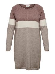 ONLY Carmakoma Sukienka dzianinowa 15183362 Beżowy Regular Fit. Brązowe sukienki damskie Only Carmakoma, bez wzorów, z dzianiny, bez ramiączek. Za 69.99 zł.