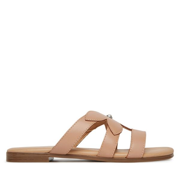 Klapki Lasocki. Brązowe klapki damskie Lasocki, bez wzorów, bez obcasa, bez zapięcia. Za 129.99 zł.