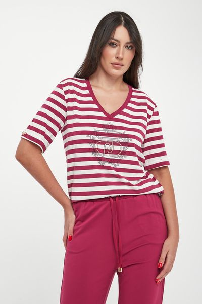 T-shirt damski w paski LIU JO. T-shirty damskie Liu Jo, xs, bez wzorów, bez kołnierzyka. W wyprzedaży za 209.30 zł.