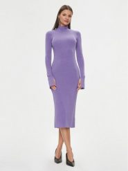 Patrizia Pepe Sukienka dzianinowa 2A2612/K002-M477 Fioletowy Slim Fit. Fioletowe sukienki damskie Patrizia Pepe, bez wzorów, z dzianiny, bez ramiączek. Za 609.99 zł.