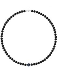 Pearline Naszyjnik z perłą rozmiar: 45 cm. Czarne naszyjniki damskie Pearline, z agatem, srebrne. Za 260.99 zł.