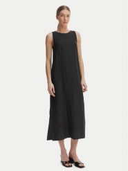 Marella Sukienka letnia Velo 2615221352 Czarny Regular Fit. Czarne sukienki damskie Marella, bez wzorów, ze lnu, bez ramiączek. Za 689.99 zł.