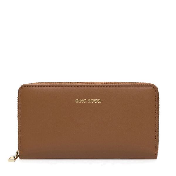 Portfel GINO ROSSI. Brązowe portfele damskie Gino Rossi, bez wzorów. Za 69.99 zł.