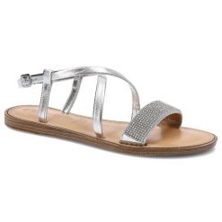 Sandały damskie Tamaris, z naturalnej skóry licowej z miękką wkładką skórzaną zapięciem na sprzączkę i niską platformą, srebrne, 1-28109-22-941. Szare sandały damskie Tamaris, z aplikacjami, ze skóry, bez obcasa, na platformie, bez zapięcia. Za 169.00 zł.