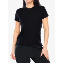 Koszulka turystyczna damska Smartwool Perfect Crew Tee. Czarne koszulki sportowe damskie Smartwool, bez wzorów, bez ramiączek. Za 218.99 zł.