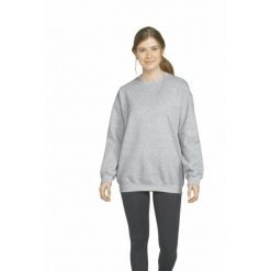 Bluza z okrągłym dekoltem Gildan Midweight Softstyle. Szare bluzy damskie GILDAN, s, bez wzorów, z bawełny, bez kaptura. Za 125.00 zł.