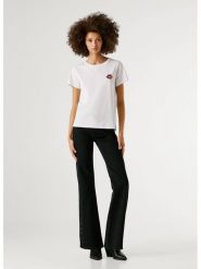 Pepe Jeans Koszulka "Brule" w kolorze białym rozmiar: S. Białe koszulki damskie Pepe Jeans, s, bez wzorów, z bawełny, bez kołnierzyka, bez ramiączek. Za 104.99 zł.