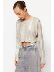 Trendyol Sweter w kolorze srebrno-szarym rozmiar: S. Szare swetry klasyczne damskie Trendyol, s, bez kołnierzyka. Za 78.99 zł.