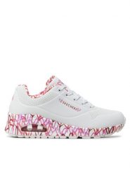 Skechers Sneakersy Uno Loving Love 155506/WRPK Biały. Białe obuwie sportowe damskie Skechers, ze skóry, bez zapięcia. Za 249.99 zł.
