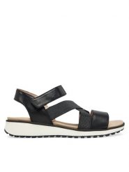 Caprice Sandały 9-28704-44 Czarny. Czarne sandały damskie Caprice, bez wzorów, ze skóry, bez obcasa, na płaskiej podeszwie, bez zapięcia. Za 219.99 zł.