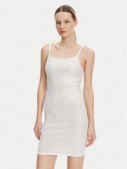 Guess Sukienka dzianinowa W5GK45 Z3MN2 Biały Regular Fit. Białe sukienki damskie Guess, z aplikacjami, z dzianiny, bez ramiączek. Za 529.99 zł.