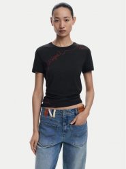 Desigual T-Shirt Charly 25WWTK08 Czarny Regular Fit. Czarne t-shirty damskie Desigual, xl, bez wzorów, z bawełny, bez kołnierzyka. Za 129.99 zł.