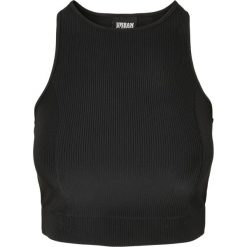 Damski crop top Urban Classics. Czarne koszulki sportowe damskie Urban Classics, bez wzorów, bez ramiączek. Za 105.50 zł.