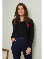 Curvy Lady Sweter w kolorze czarnym rozmiar: 44/46. Niebieskie swetry klasyczne damskie Curvy Lady, ze splotem, bez kołnierzyka. Za 97.28 zł.