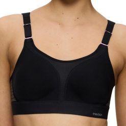 Stanik do biegania Extreme Lite z wysoki poziomem podtrzymywania. Czarne biustonosze sportowe damskie Triumph, bez wzorów, z elastanu. Za 296.00 zł.