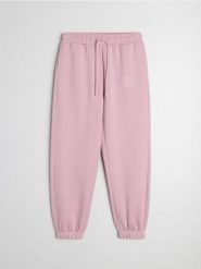 Spodnie dresowe jogger z haftem - różowy. Czerwone spodnie sportowe damskie Sinsay, l, bez wzorów, z dresówki. Za 39.99 zł.