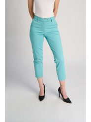 Marks & Spencer Spodnie chino w kolorze turkusowym rozmiar: 44. Niebieskie spodnie materiałowe damskie Marks & Spencer, bez wzorów. Za 42.95 zł.