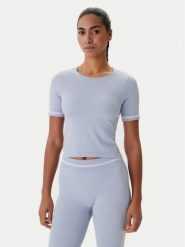 Guess T-Shirt V6RP02 Z4692 Błękitny Slim Fit. Niebieskie t-shirty damskie Guess, s, z aplikacjami, z syntetyku, bez kołnierzyka. Za 219.99 zł.