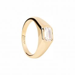 P D Paola Pierścionek P D Paola The New Essentials - pozłacany i 925 sterling silver i srebro Pierścionki 1 ct Damski. Szare pierścionki damskie P D Paola, z cyrkonią, pozłacane. Za 387.99 zł.